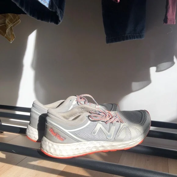 New Balance Women's Gray and Orange Running Sneakers - Picture 5 of 10